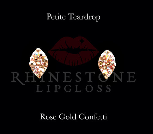 Petite Teardrop Confetti Rose Gold