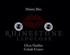 Dainty Disc - Cobalt Blue Center, Clear Outline