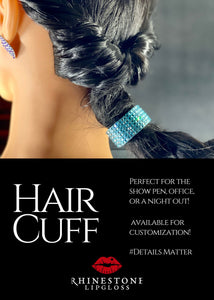 Hair Cuff for Ponytail - Jet Hematite