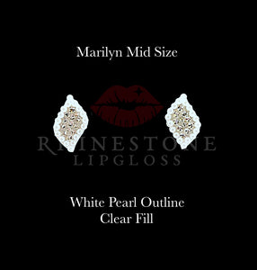 Marilyn Mid Size White Pearl Outline, Clear Fill