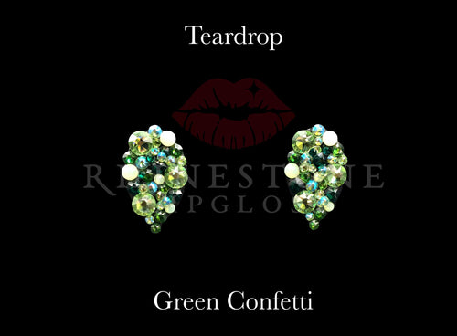 Teardrop Green Confetti
