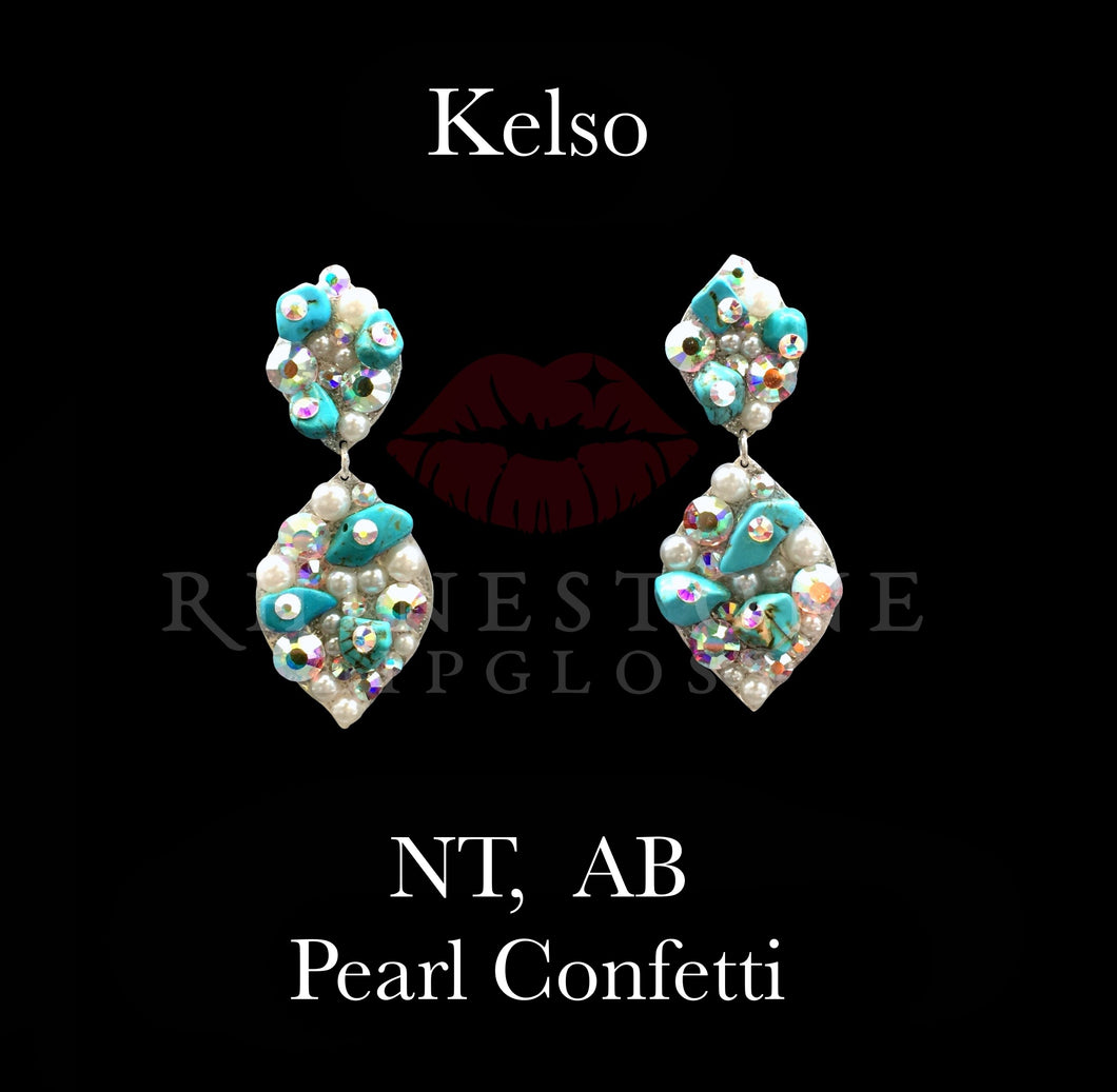 Kelso Confetti Natural Turquoise, White Pearl, AB