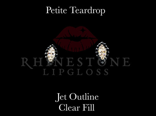 Petite Teardrop Jet Outline Clear Fill