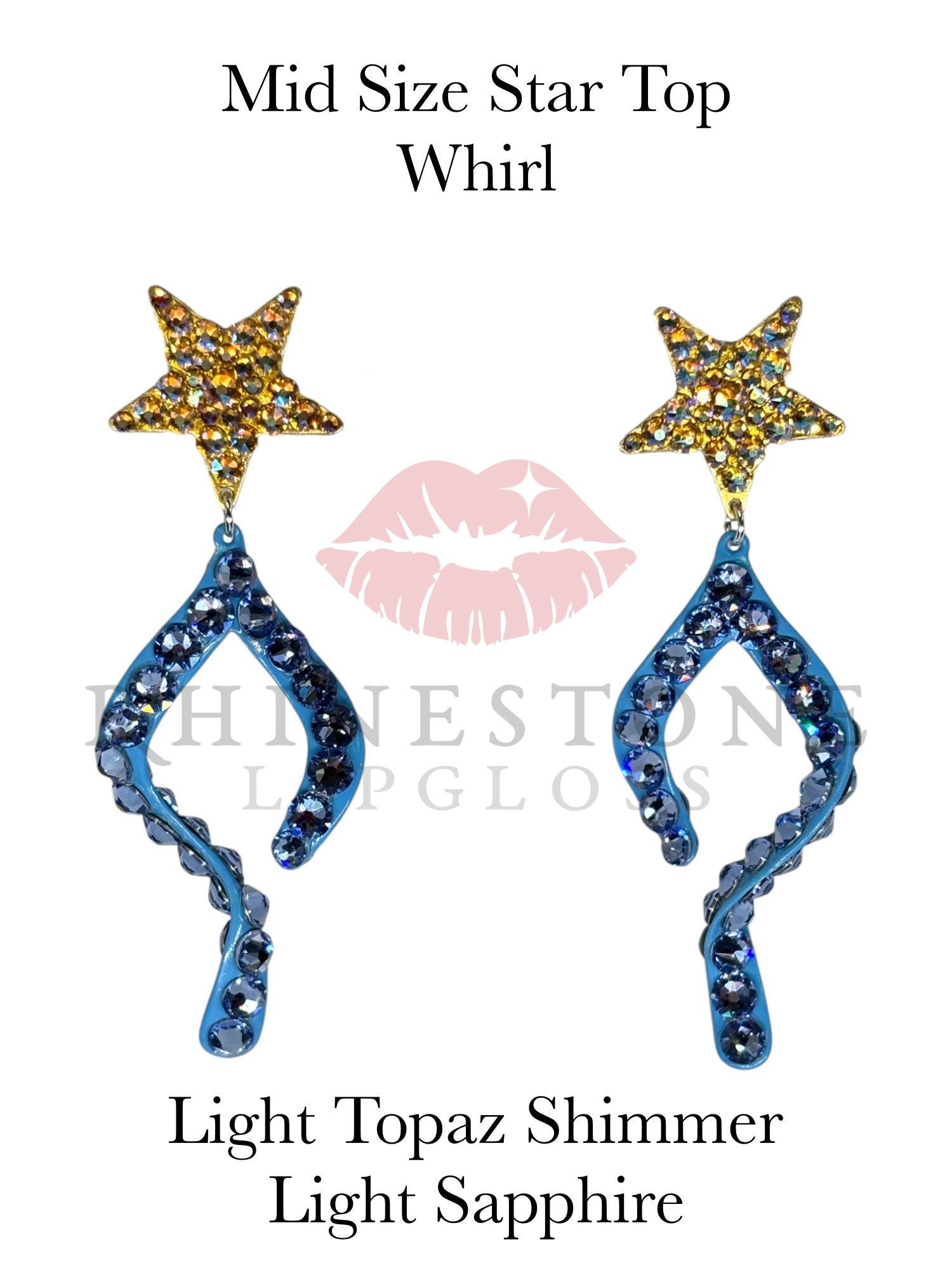 Whirl Exclusive Topped with Mid Size Star Earrings