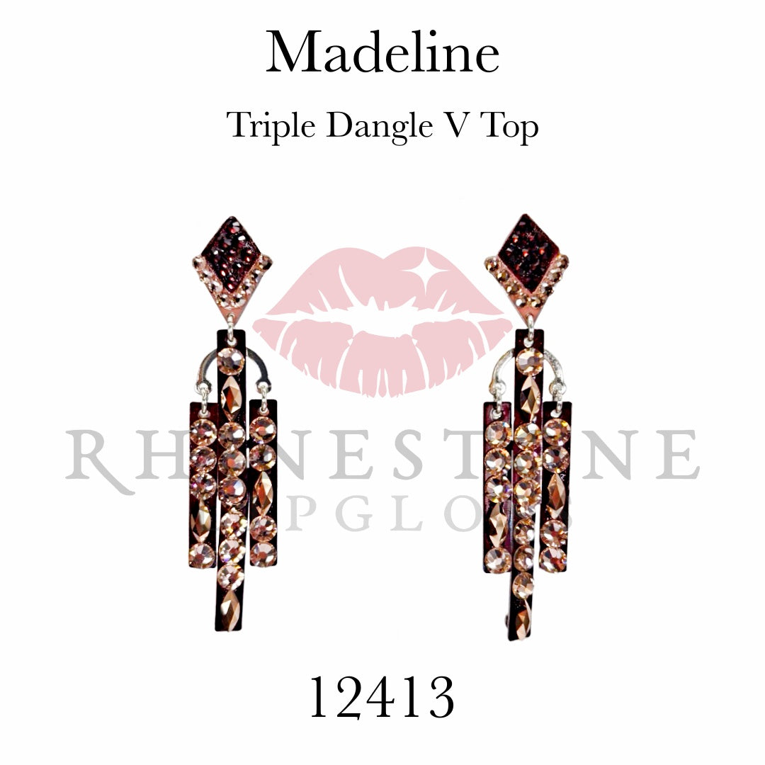 Madeline Bar Chandelier Exclusive Triple Diamond Top Earrings 12413