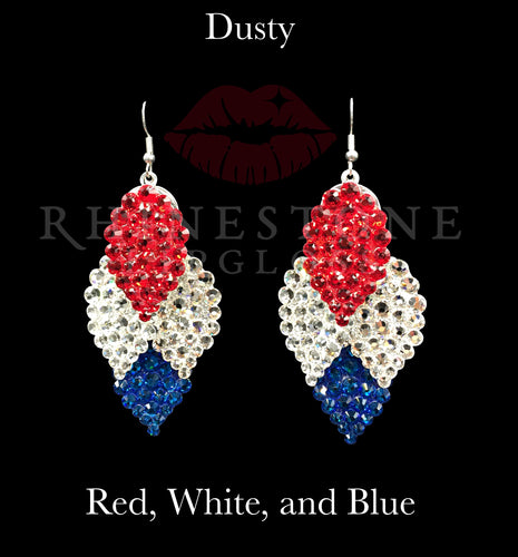 Dusty Red, White, Sapphire Blue