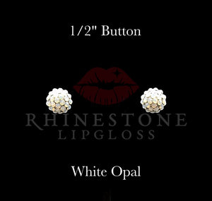 1/2" Button - White Opal