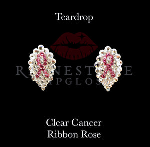 Teardrop Cancer Ribbon - Rose