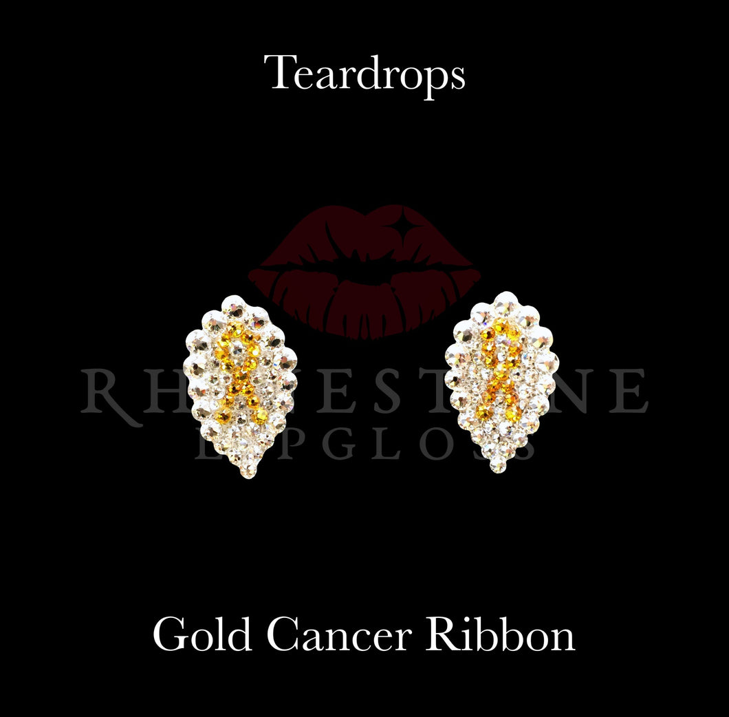 Teardrop Cancer Ribbon - Yellow