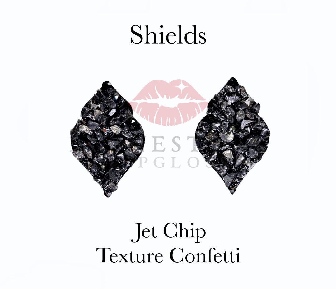 Shield Exclusive - Jet Chip Texture Confetti Earrings