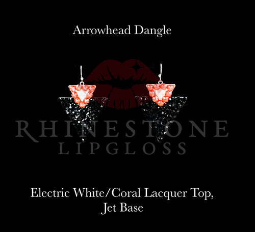 Arrowhead Dangle Tri Color Jet, White Electric, Coral Lacquer