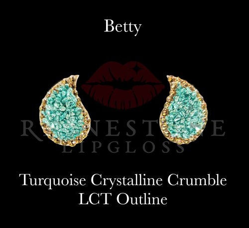 Betty - Light Colorado Topaz Outline, Turquoise Crystalline Crumble Fill