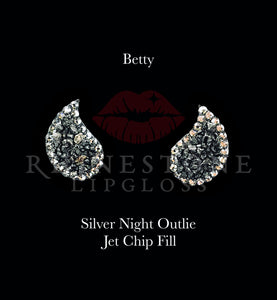 Betty Paisley - Silver Night Outline, Jet Chip Fill