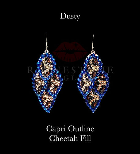 Dusty Capri Blue Outline Cheetah Fill