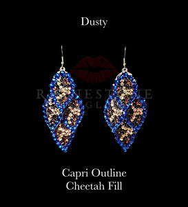 Dusty Capri Blue Outline Cheetah Fill