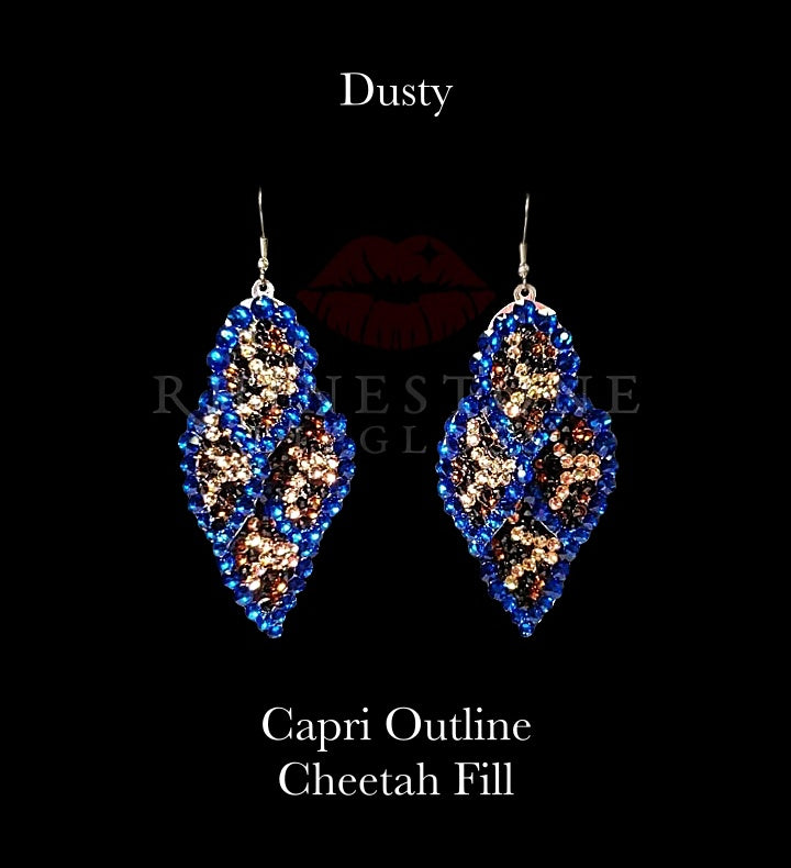 Dusty Capri Blue Outline Cheetah Fill