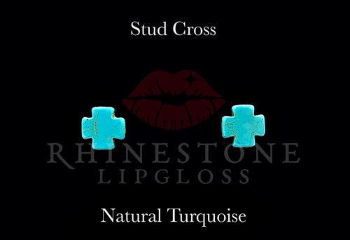 Natural Turquoise Cross Stud