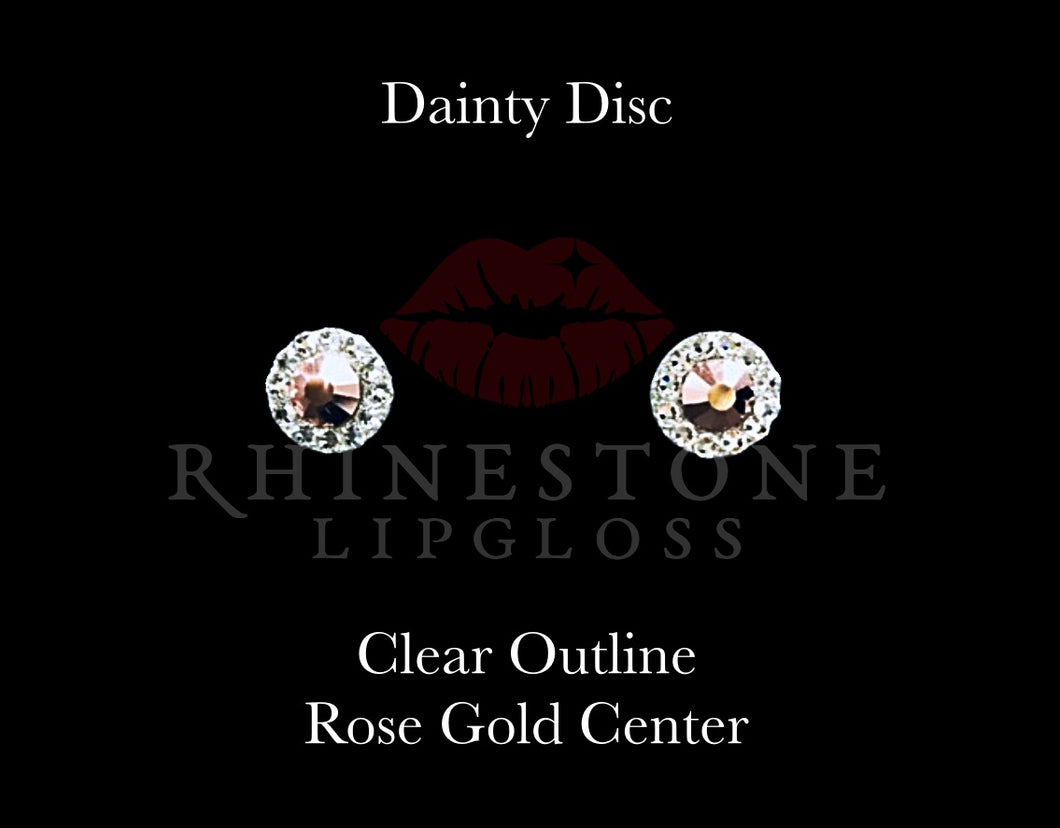 Dainty Disc - Rose Gold Center, Clear Outline