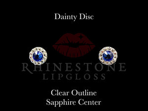 Dainty Disc - Sapphire Center, Clear Outline