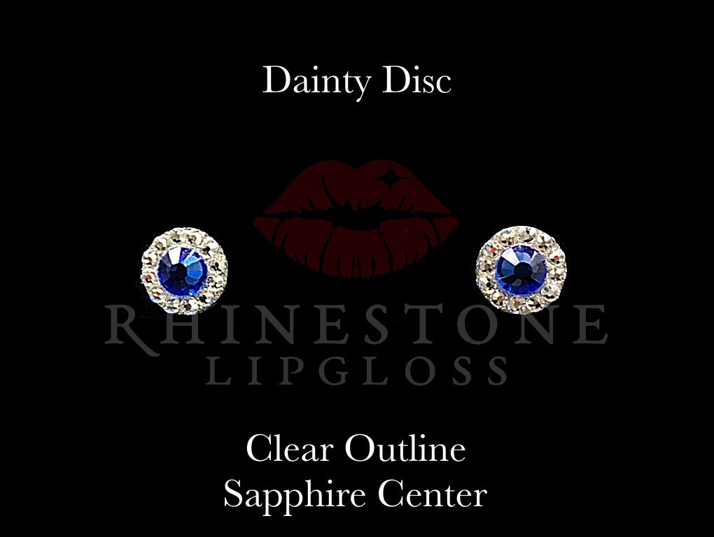 Dainty Disc - Sapphire Center, Clear Outline