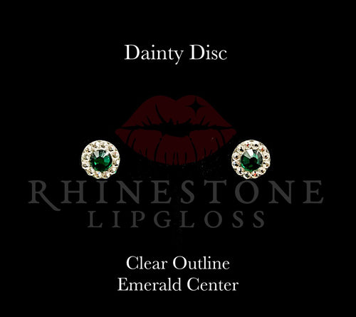 Dainty Disc - Emerald Center, Clear Outline