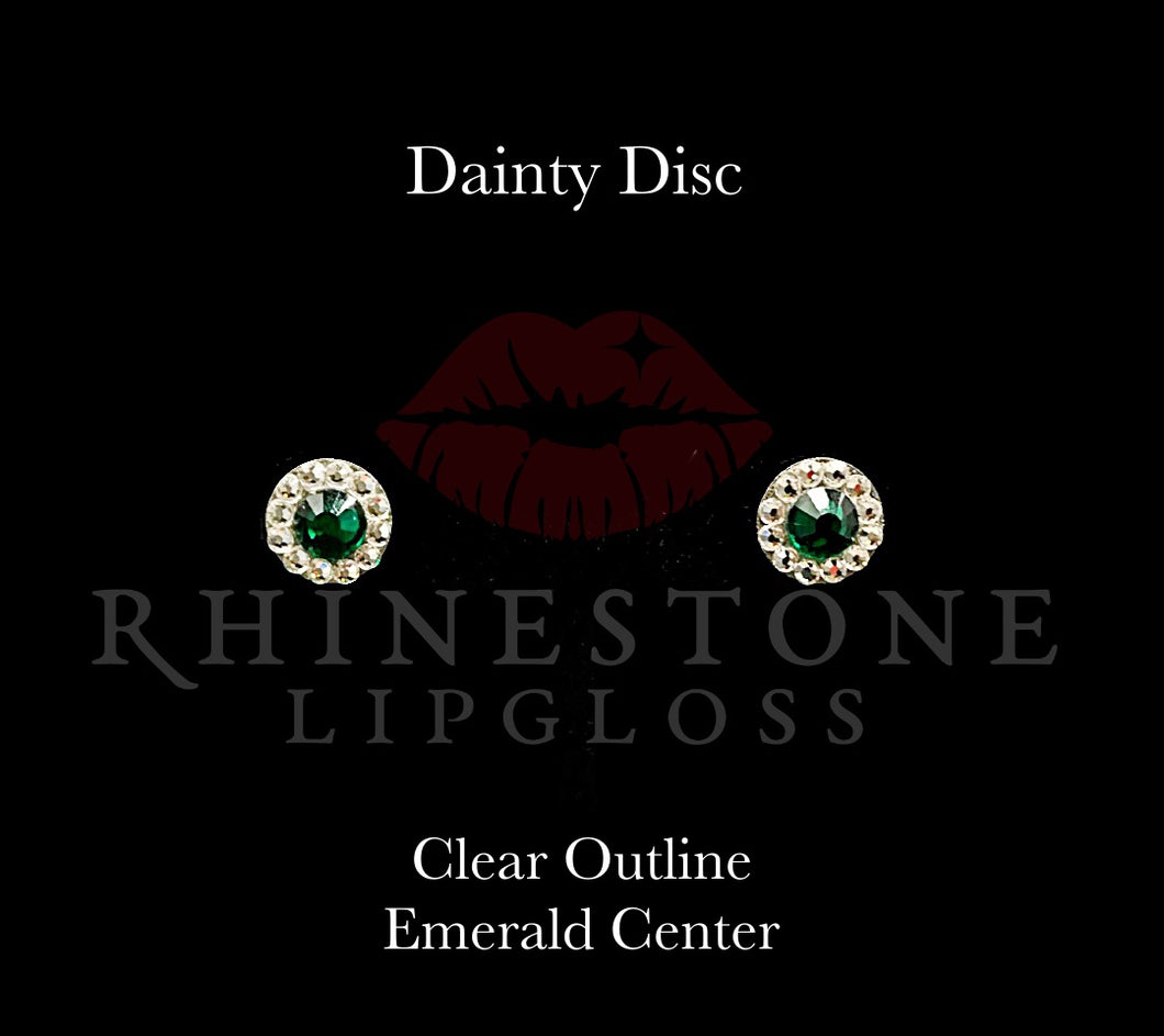 Dainty Disc - Emerald Center, Clear Outline