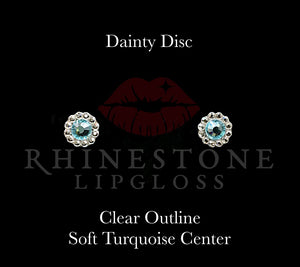 Dainty Disc - Soft Turquoise Center, Clear Outline