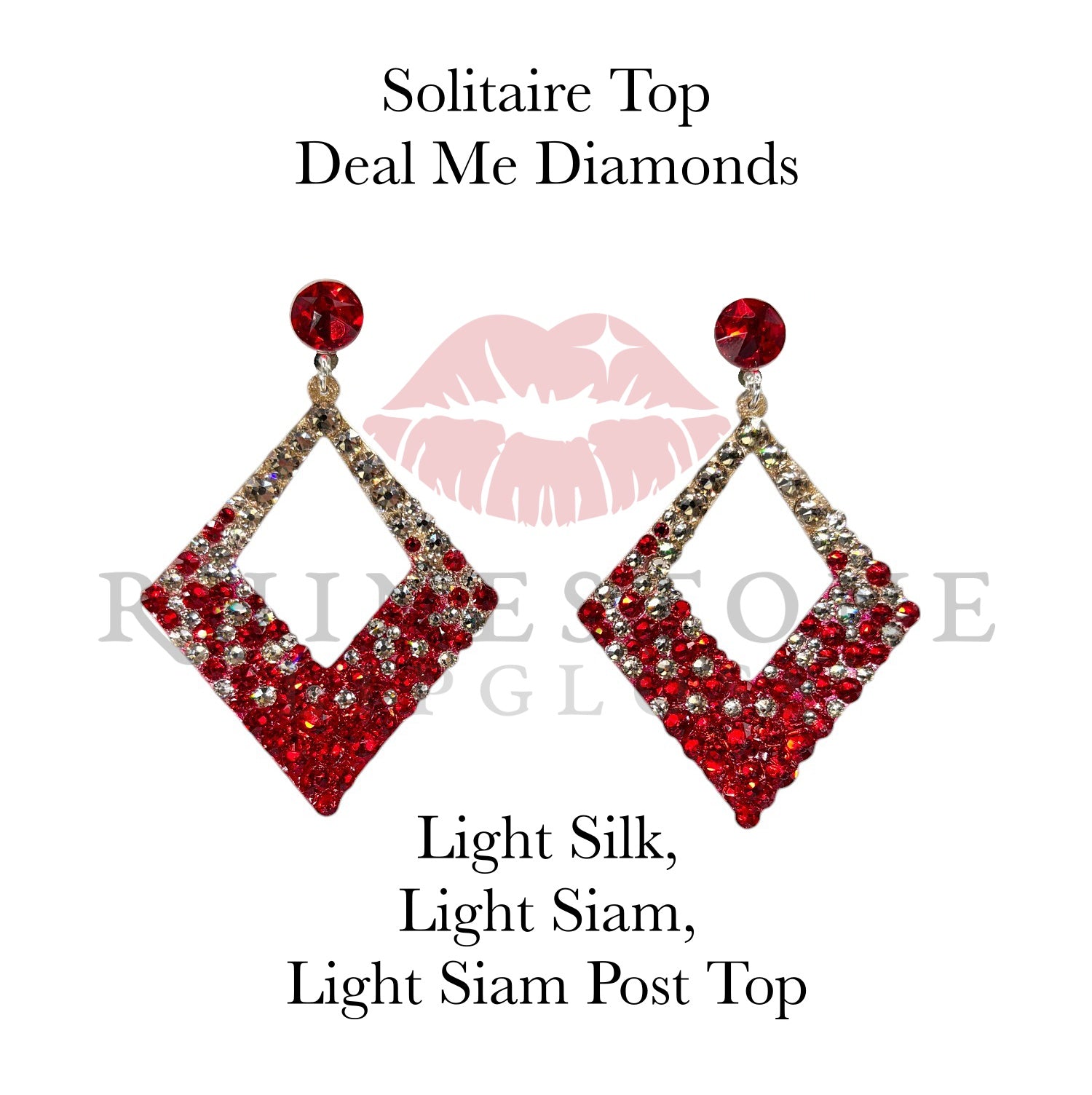 Deal Me Diamonds Exclusive Ombre - Light Silk, Light Siam, Light Siam Post Top Earrings