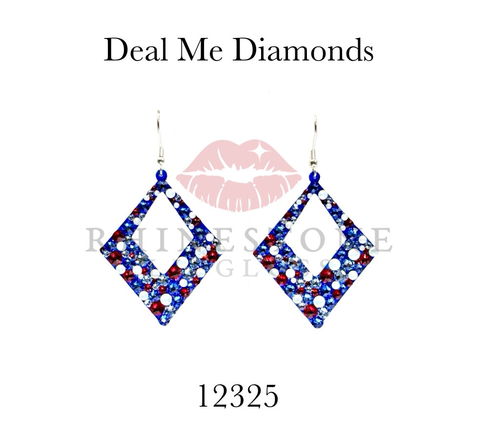 Deal Me Diamonds Exclusive Confetti Earrings 12325 RWB