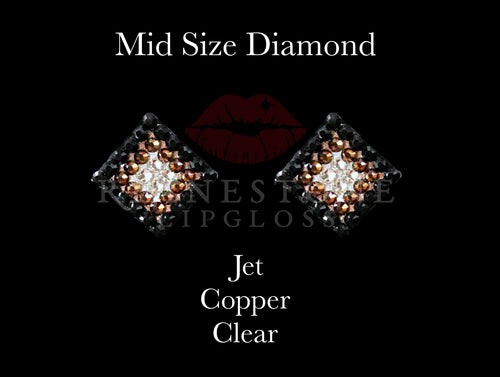 Diamond 3-Color  Mid Size -  Jet Outline, Copper Center, Clear Fill