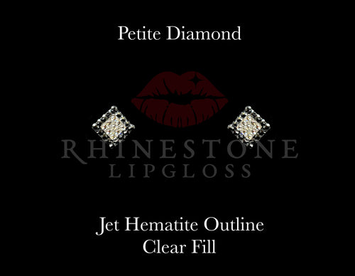 Diamond Petite Jet Hematite Outline, Clear Fill