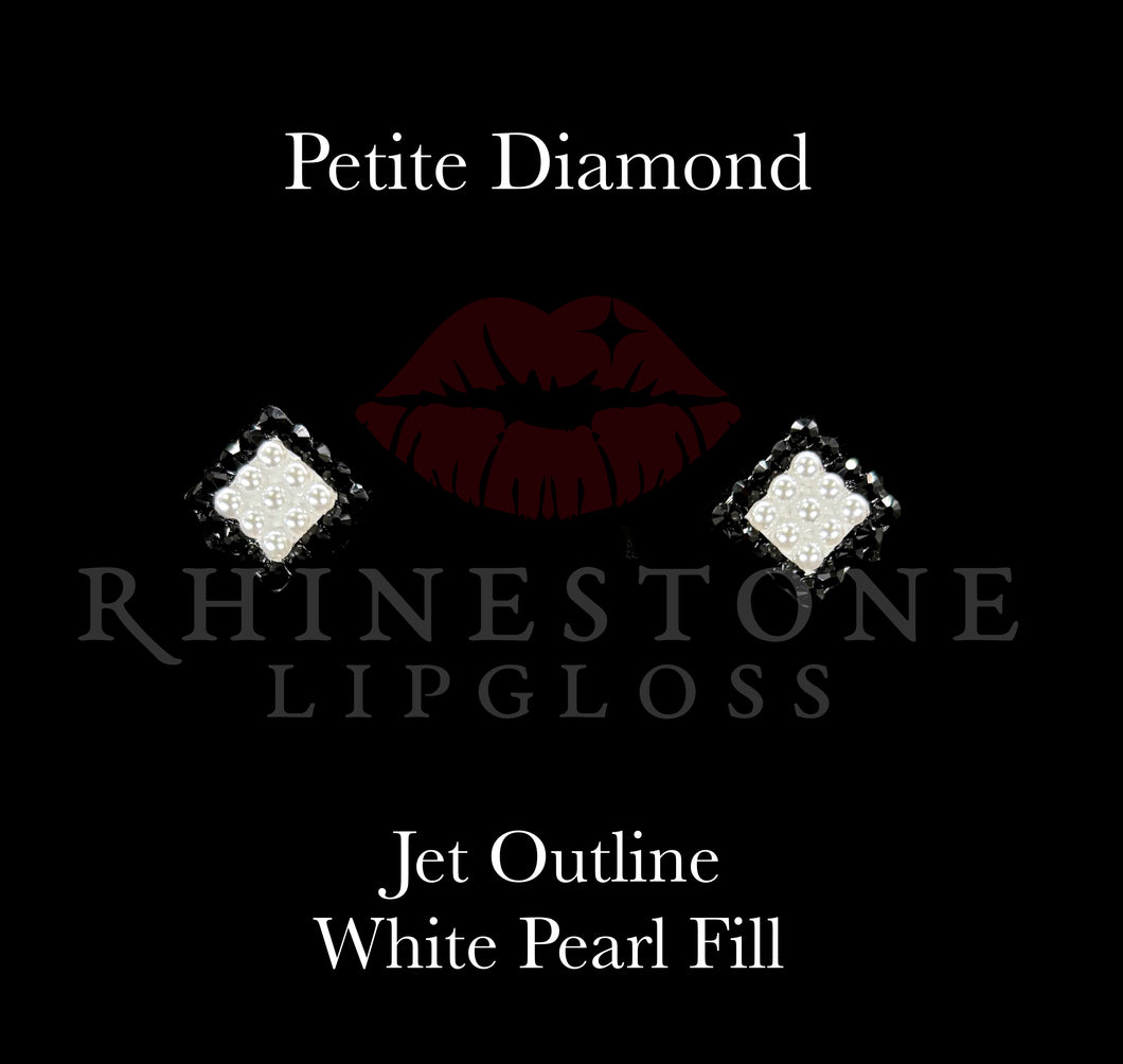 Diamond Petite Jet Outline, White Pearl Fill