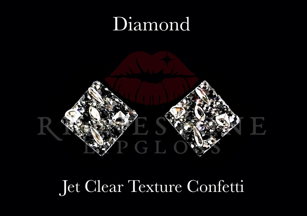 Diamond Confetti - Jet with Clear Texture