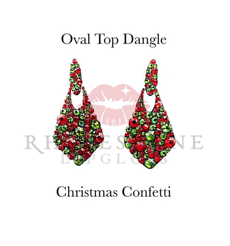 1) Exclusive Christmas Oval Top Dangle