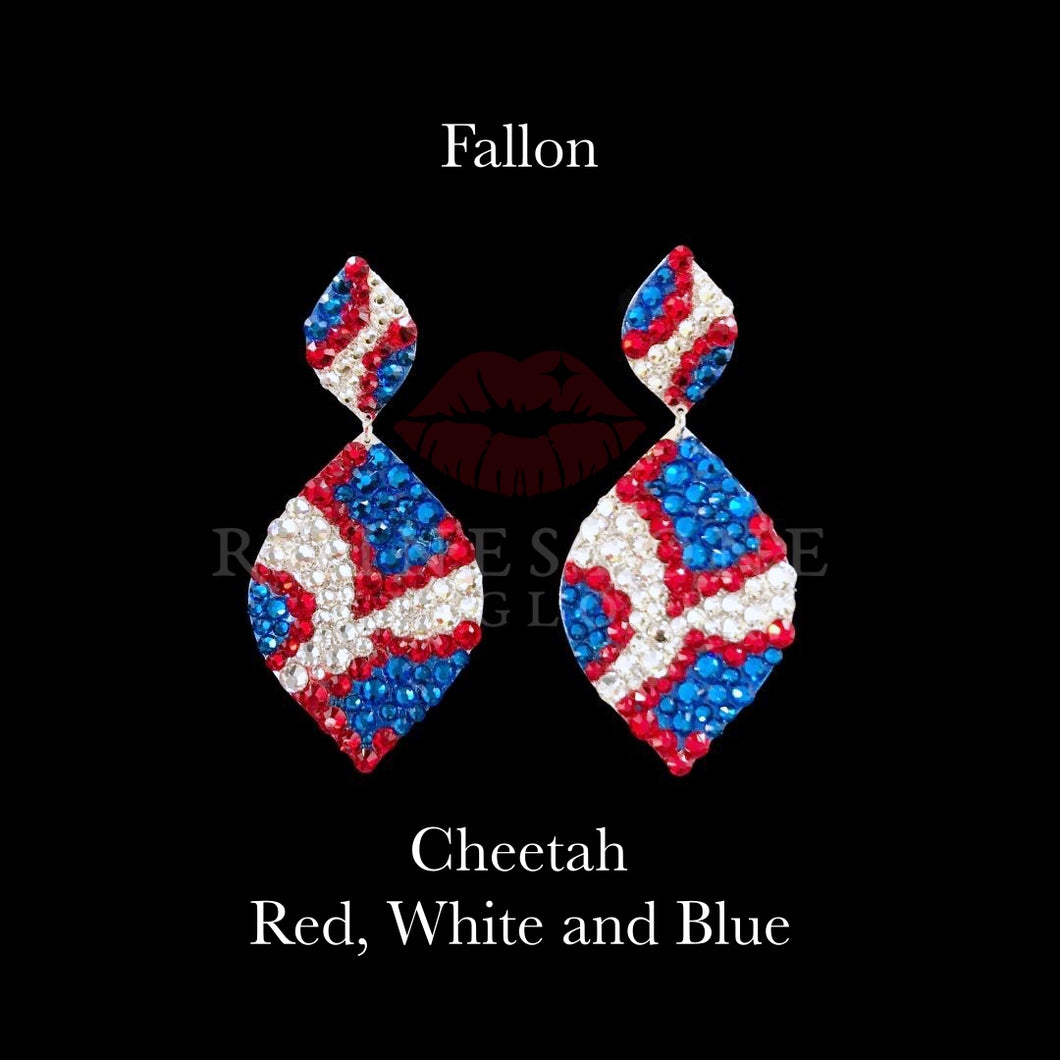 Fallon Cheetah Confetti - Red, White, and Blue