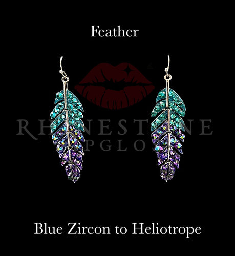 Feather 3-Color Blue Zircon, Scarabeaus Green, Heliotrope