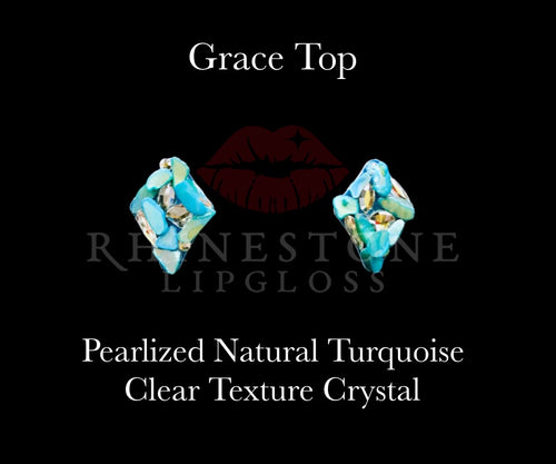 Grace Top Confetti Pearlized Natural Turquoise, Clear Accents