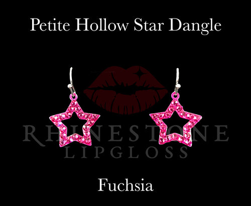 Petite Hollow Star Dangle Fuchsia