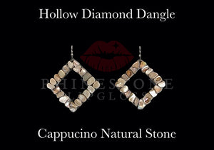 Hollow Diamond Dangle Cappuccino Natural Stone