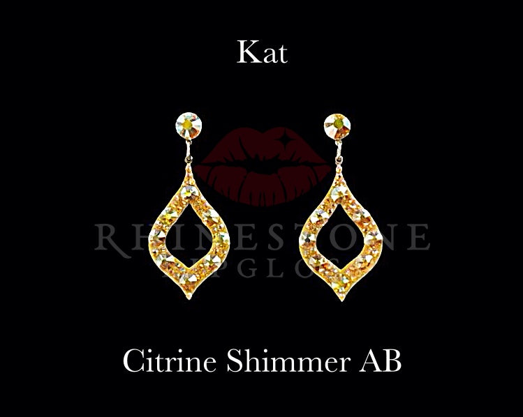 Kat Dangle Post Top Citrine Shimmer