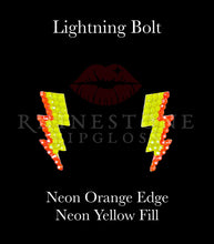Lightning Bolts - Neon Orange Edge, Neon Yellow Fill