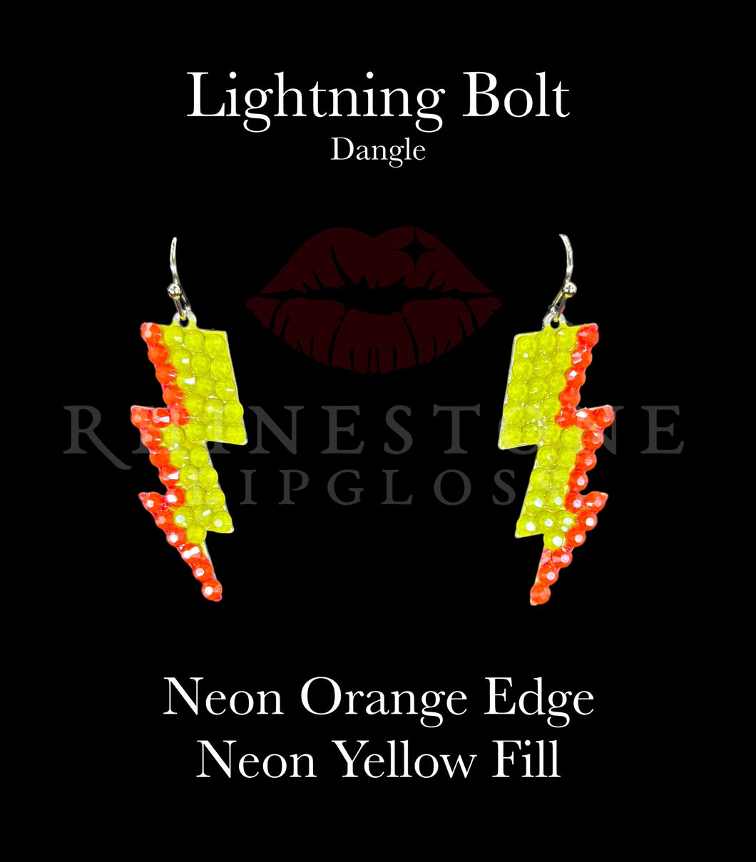 Lightning Bolts - Neon Orange Edge, Neon Yellow Fill
