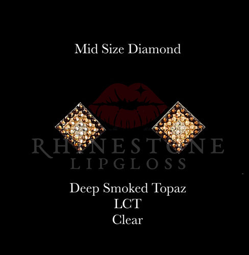 Diamond 3-Color  Mid Size - Deep Smoked Topaz Outline, Light Colorado Fill, Clear Center