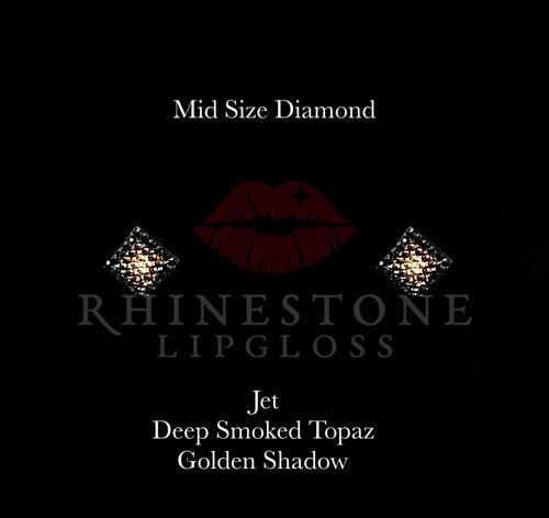 Diamond 3-Color  Mid Size -  Jet Outline, Deep Smoked Topaz Center, Golden Shadow Fill