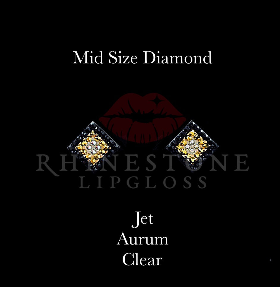 Diamond 3-Color  Mid Size-  Jet Outline, Aurum Center, Clear Fill