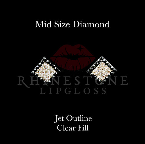 Diamond Mid Size - Jet Outline, Clear Fill