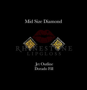 Diamond Mid Size - Jet Outline, Dorado Fill
