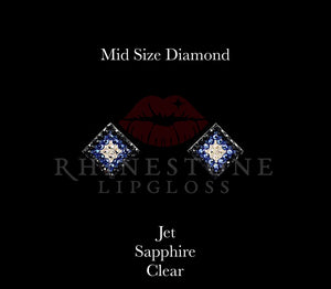 Diamond 3-Color Mid Size -  Jet Outline, Sapphire Center, Clear Fill