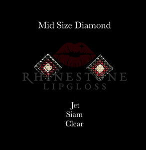 Diamond 3-Color  Mid Size -  Jet Outline, Siam Center, Clear Fill