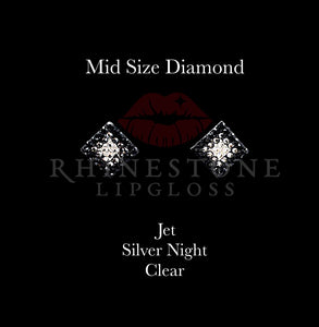 Diamond 3-Color  Mid Size -  Jet Outline, Silver Night Center, Clear Fill